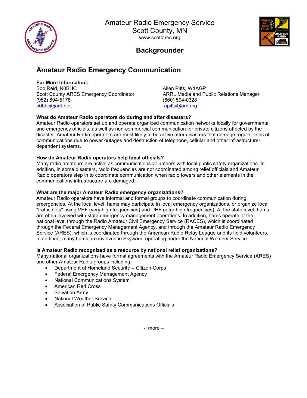 Amateur Radio Emergency Service s1