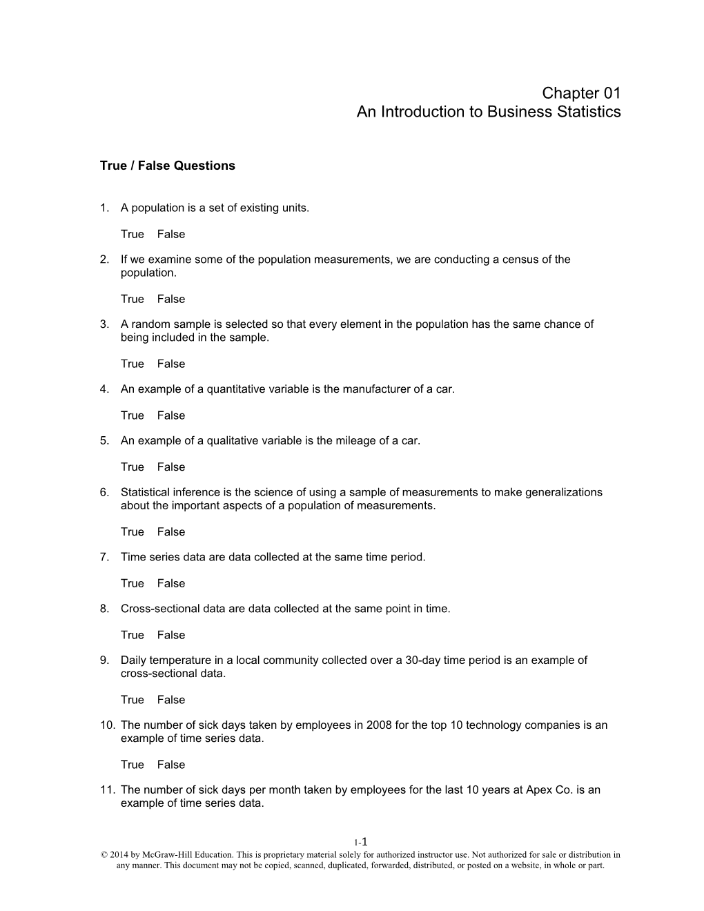 An Introduction to Business Statistics