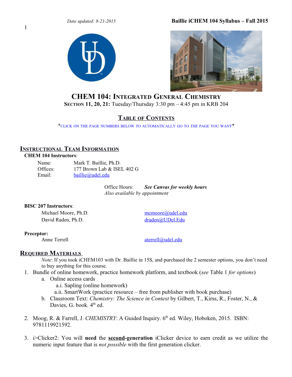 CHEM 104: Integrated General Chemistry