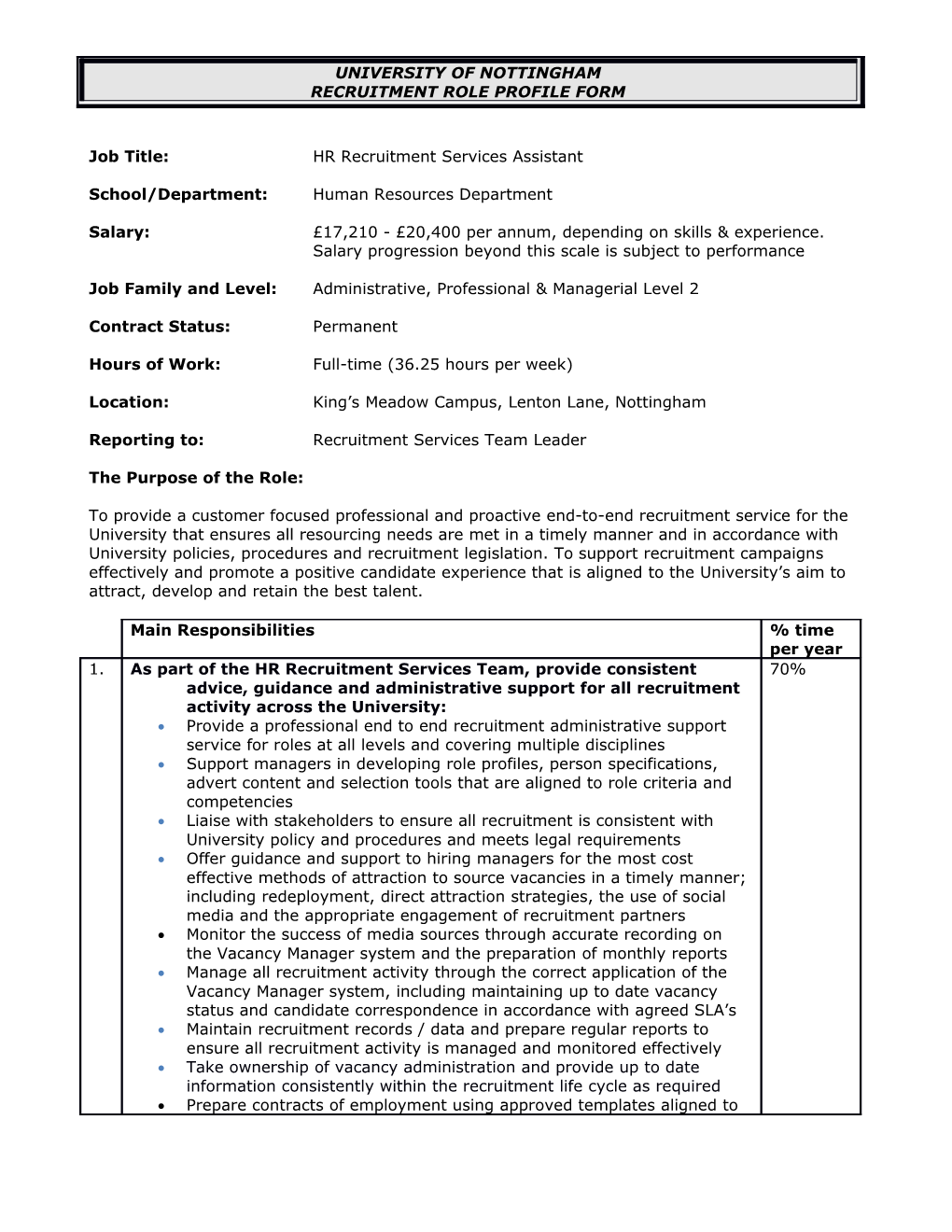 Recruitment Role Profile Form s2