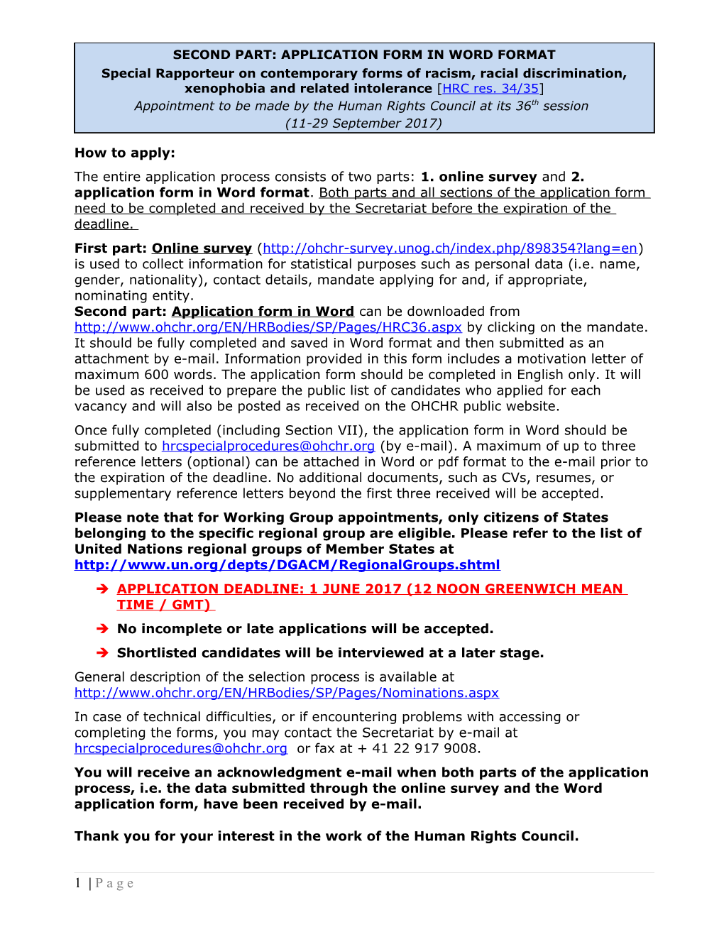 Human Rights Council Secretariat (Standardized Form) s2