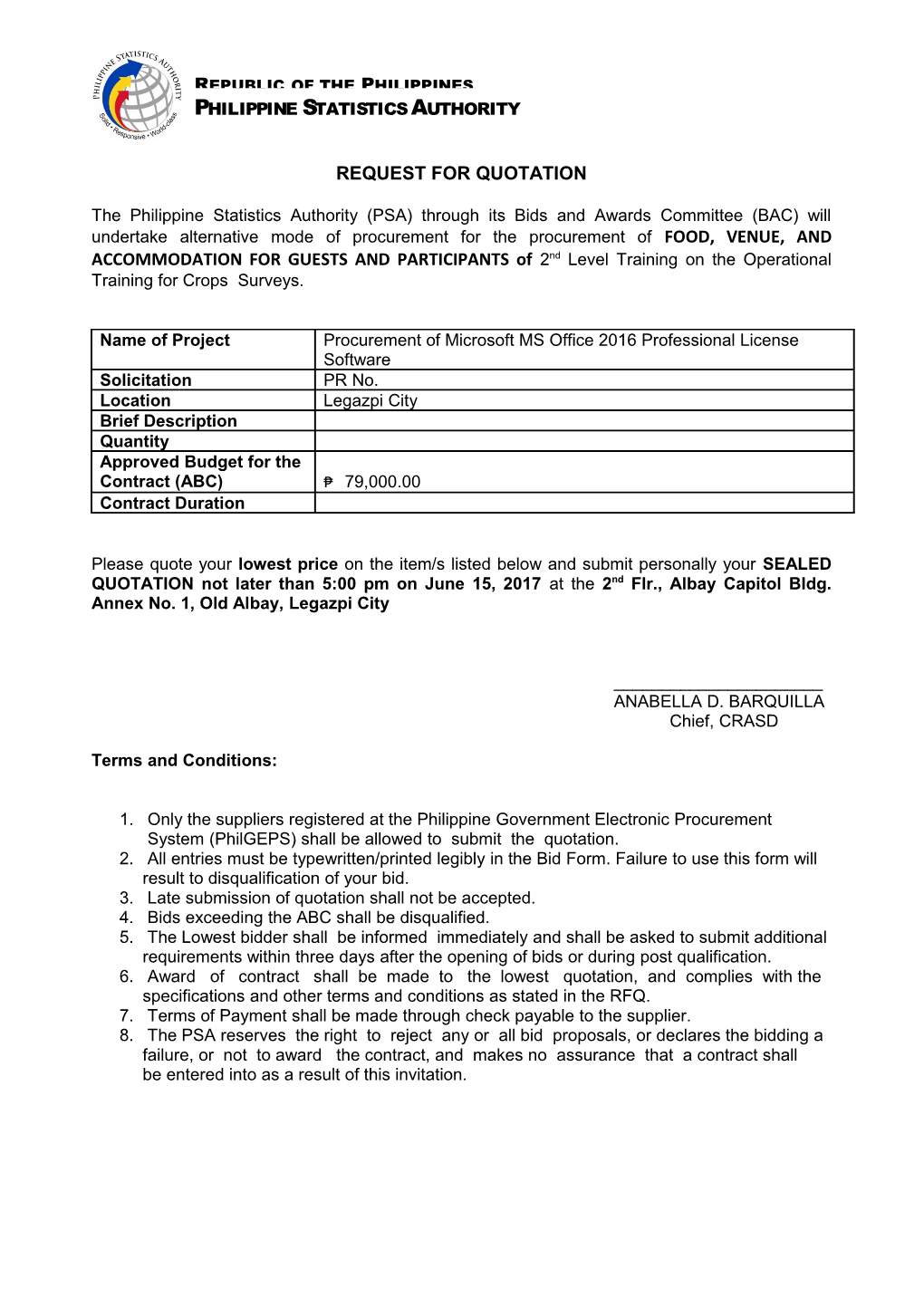 Request for Quotation s26