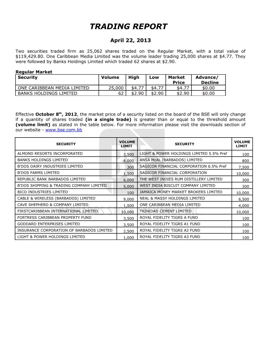 Trading Report s37