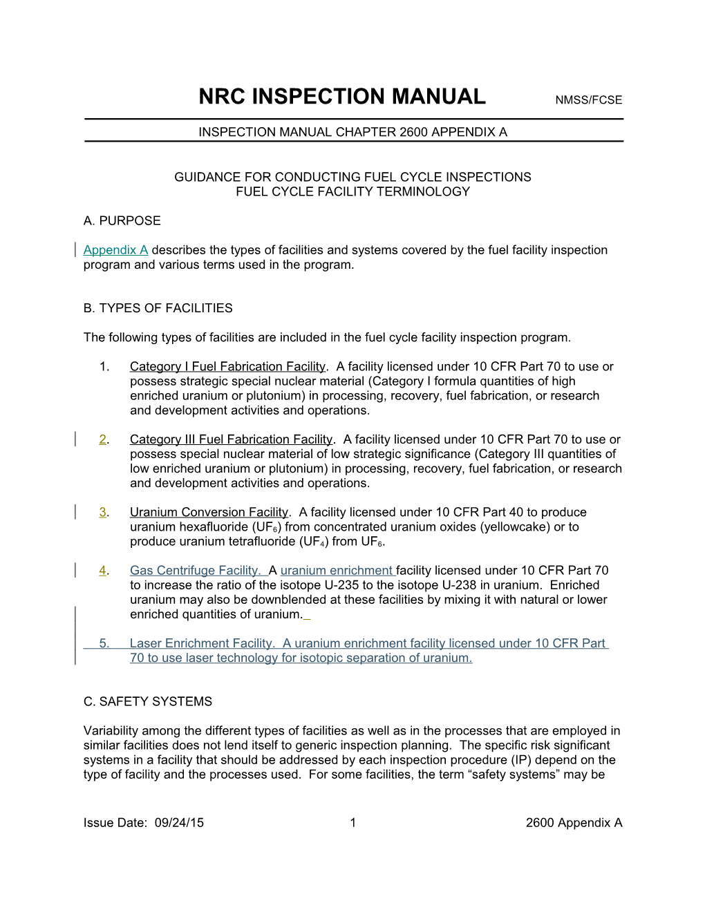 Nrc Inspection Manual Nmss/Fcse