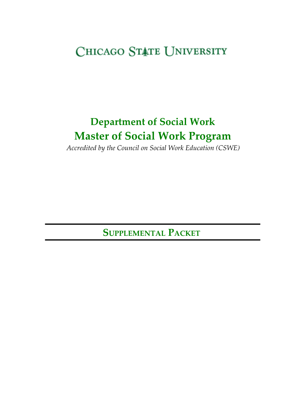 Master of Social Work Program