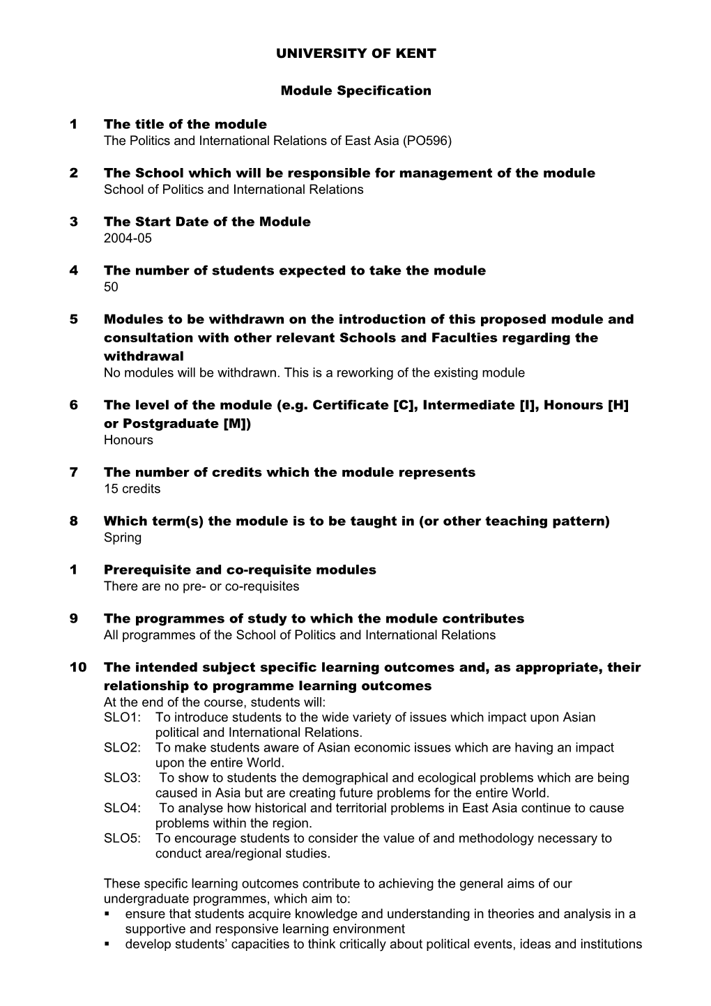 Module Specification Template s14