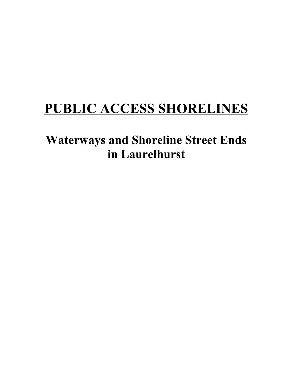 Waterways and Shoreline Street Ends
