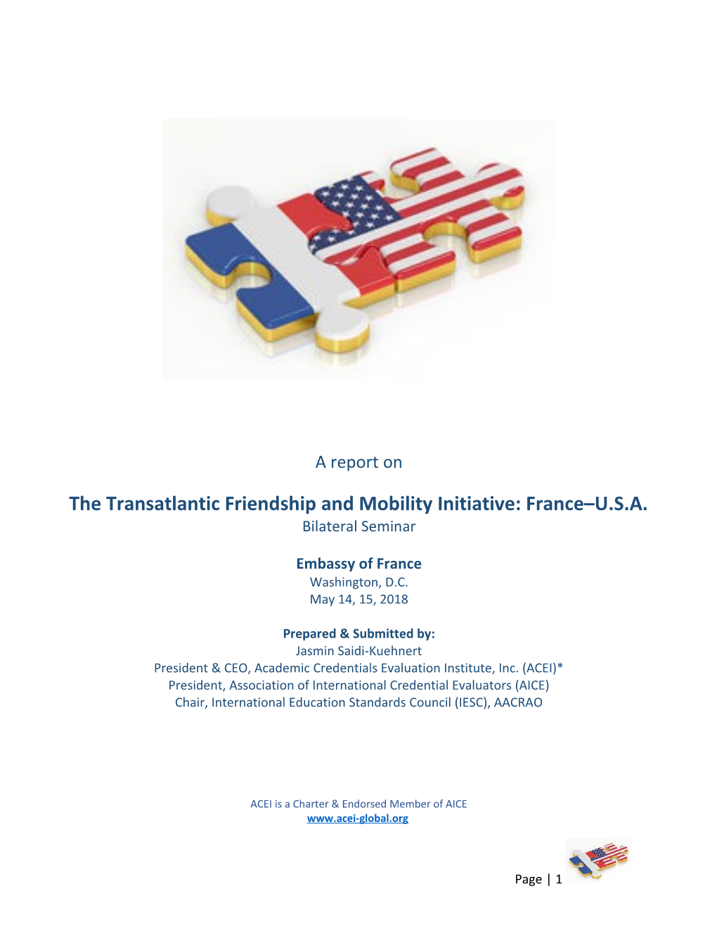 The Transatlantic Friendship and Mobility Initiative: France U.S.A