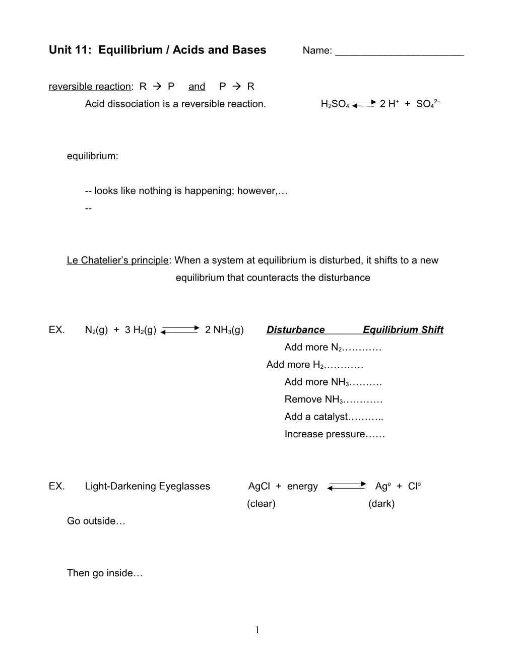 Chemistry: Spring Semester Lecture Notes s2