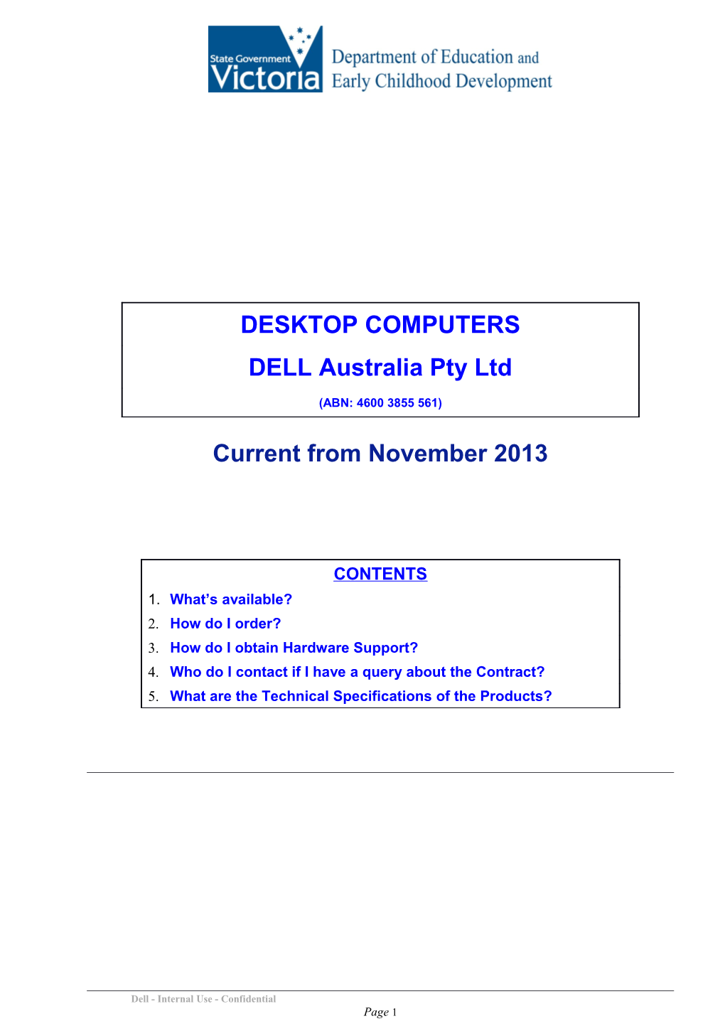 Desktop Computers Pricing: Dell Australia Pty Ltd