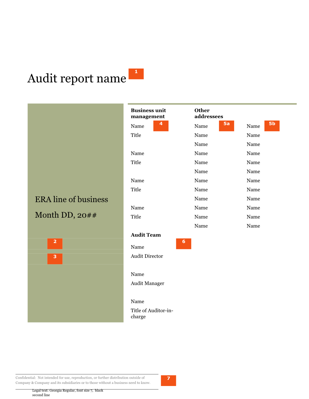 Audit Report Template References