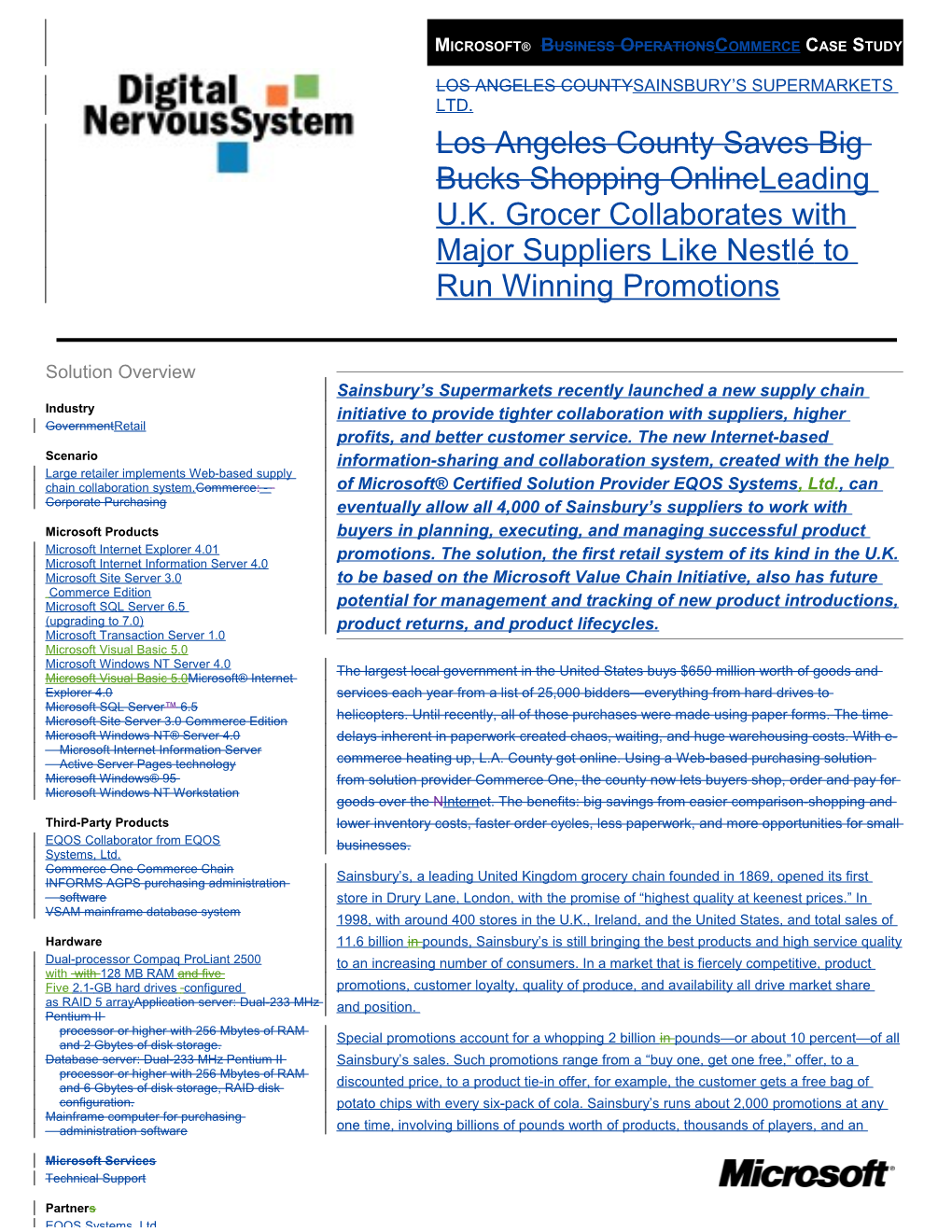 Microsoft Commerce Case Study Microsoft Business Operations Case Study