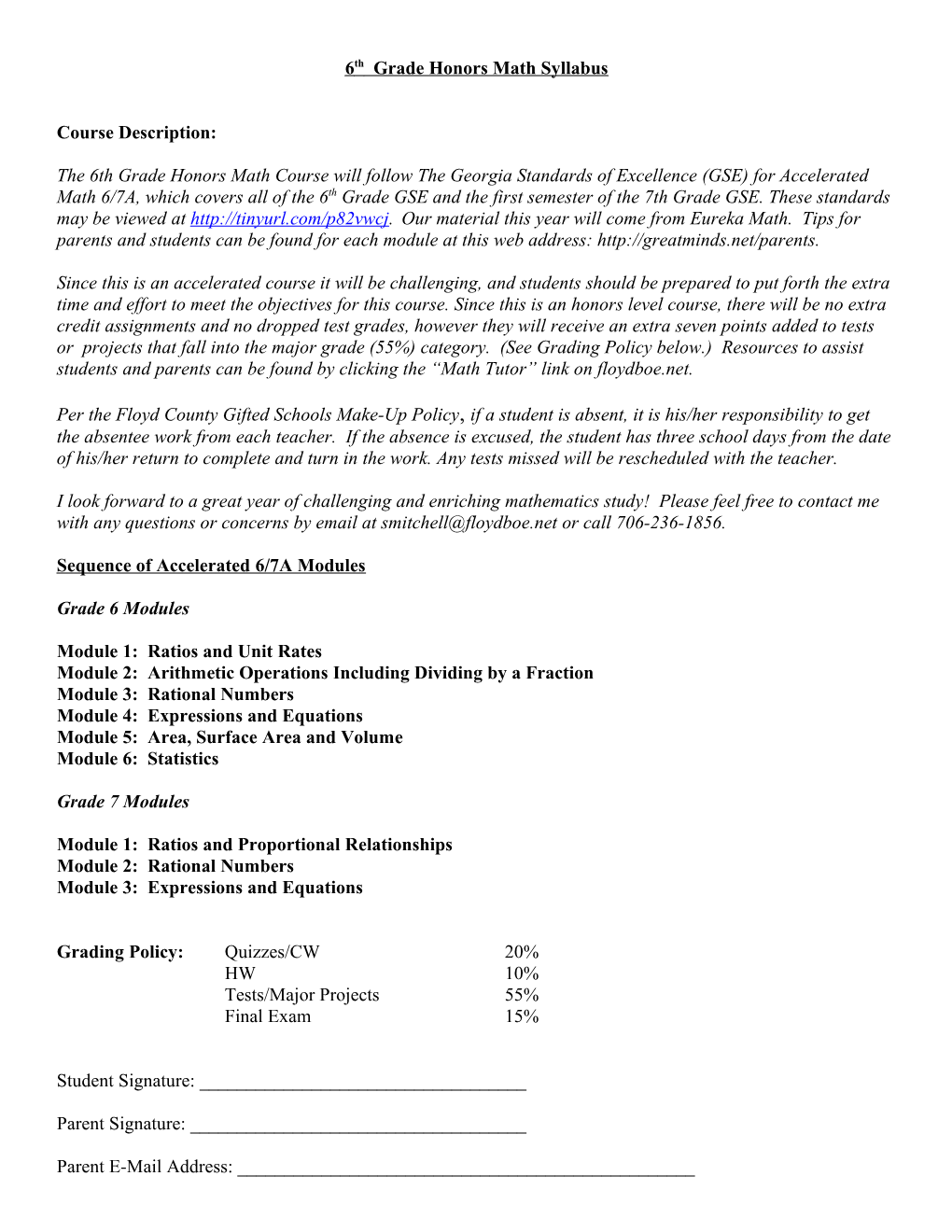 Gifted 7Th Grade Accelerated Math Curriculum Map