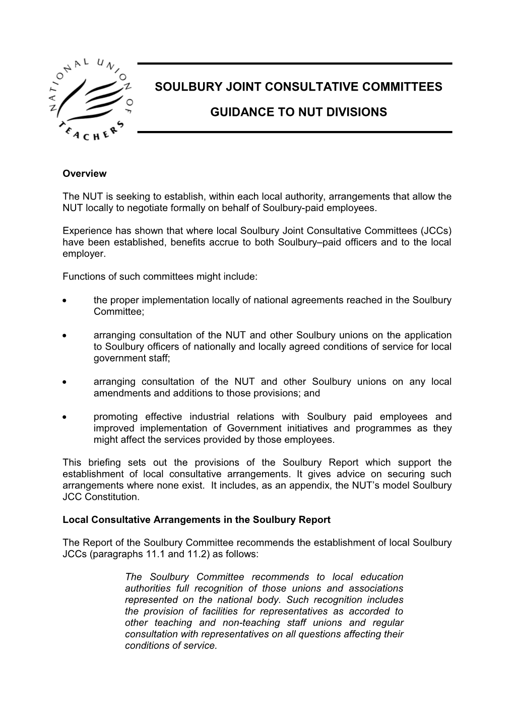 Soulbury Joint Consultative Committees