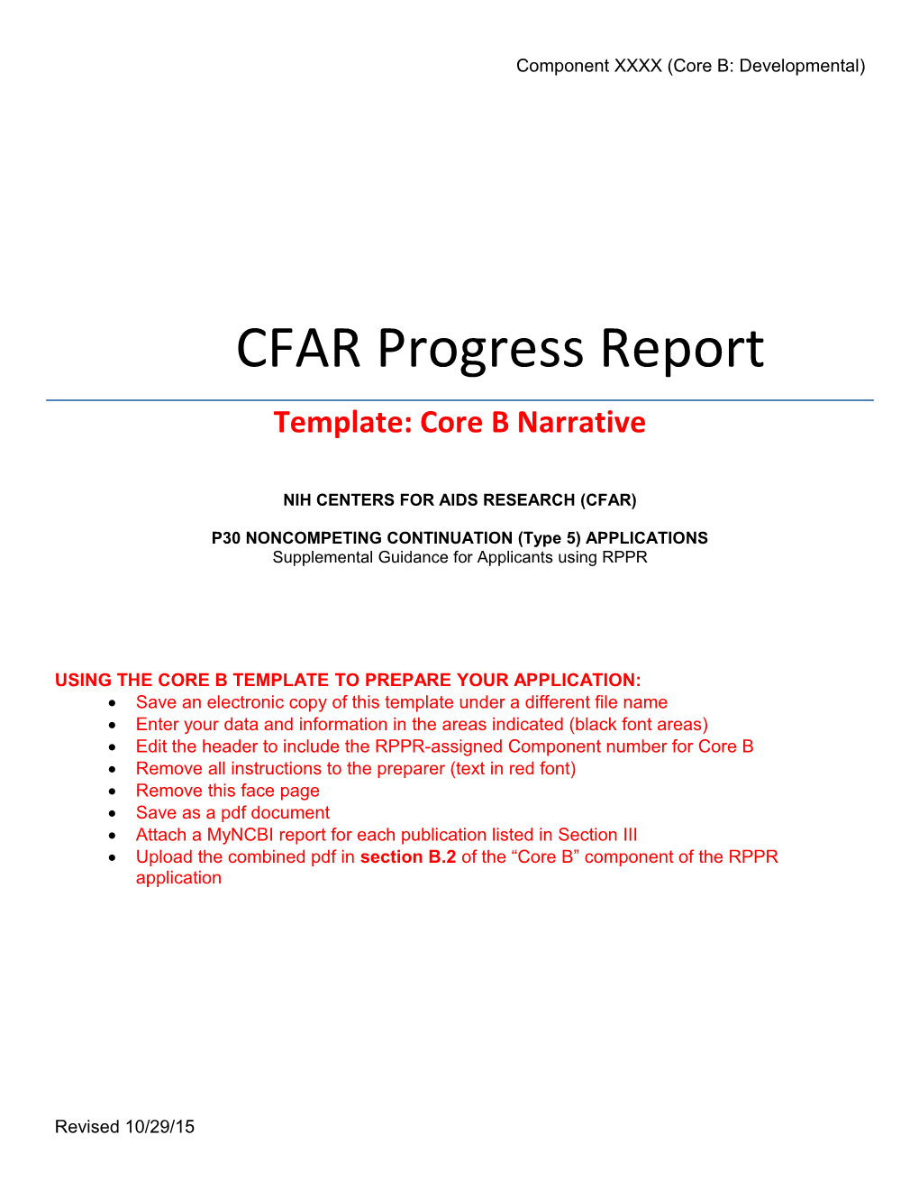 CFAR Progress Report