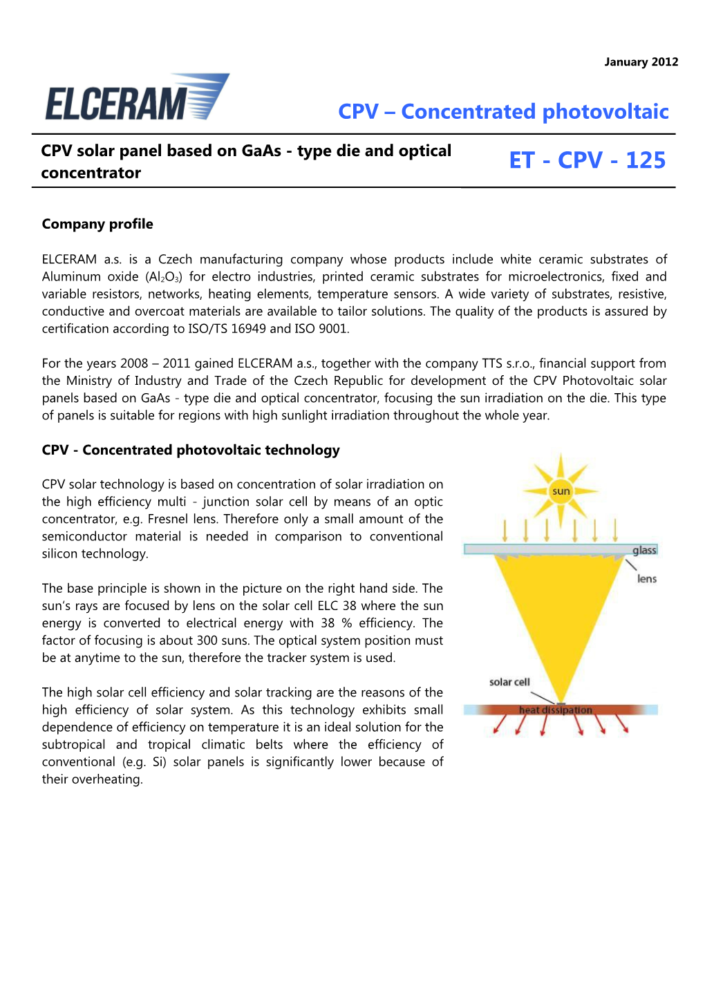 CPV (Concentrated Photovoltaic Systems) - Vývoj Fotovoltaických Panelů Nové Generace V