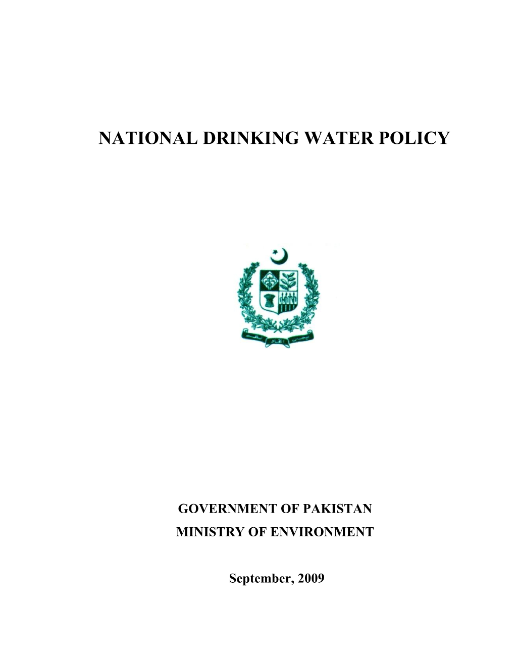National Drinking Water Policy