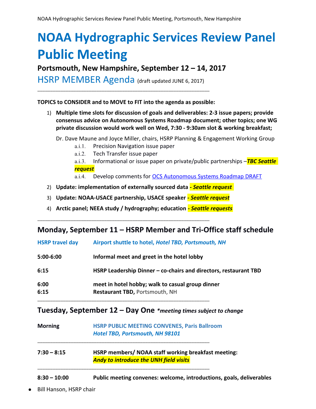 NOAA Hydrographic Services Review Panel Public Meeting, Portsmouth, NH