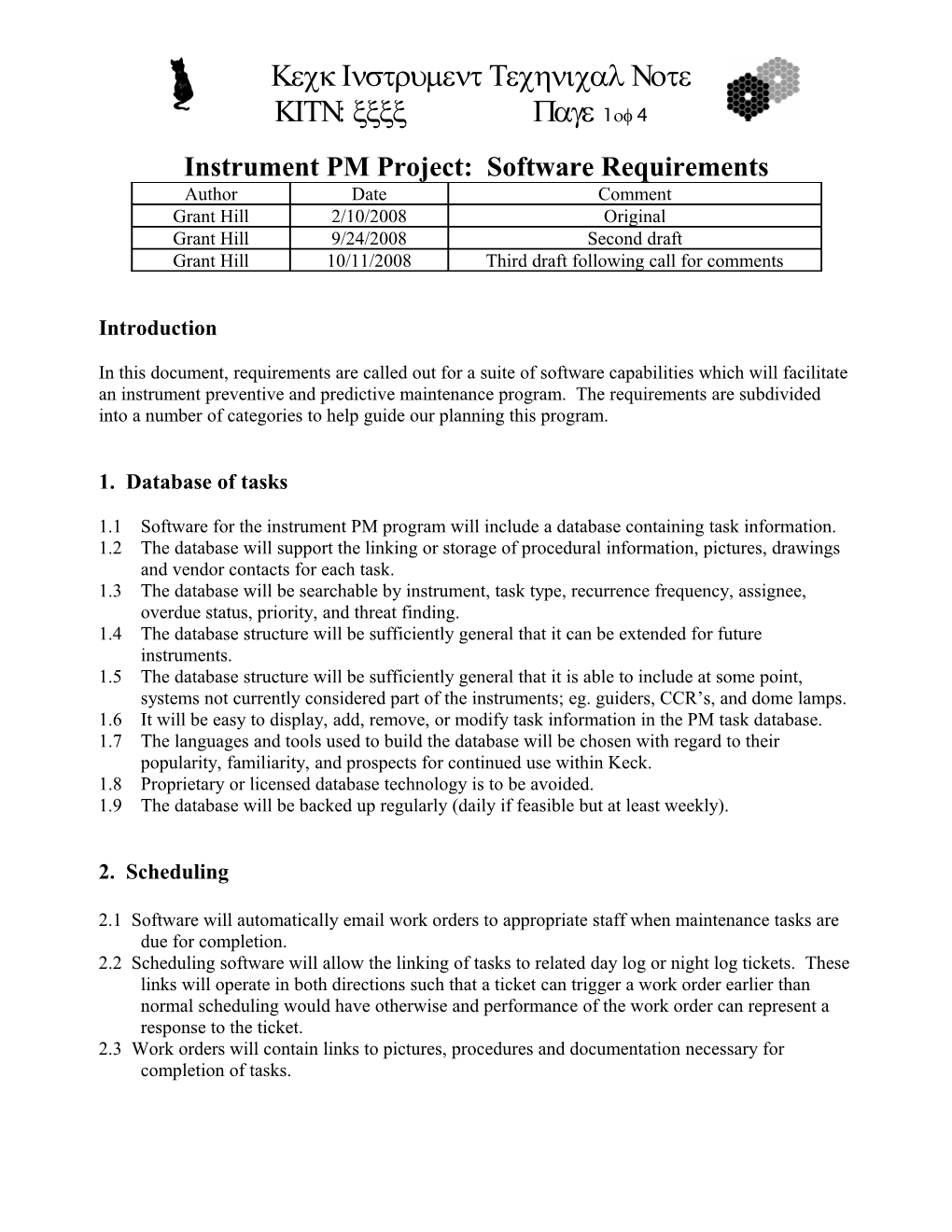 Instrument PM Project: Software Requirements