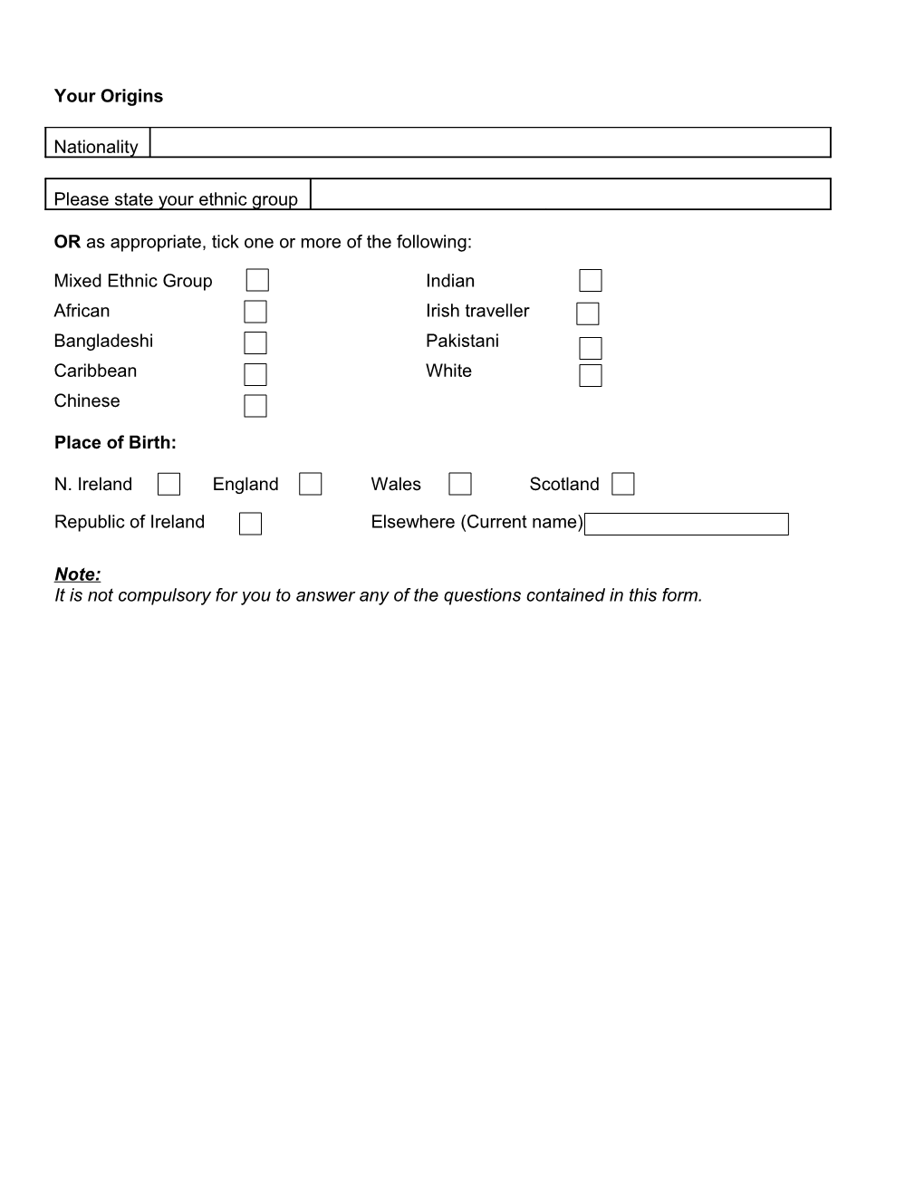Please Insert This Form in the Monitoring Officer Envelope Provided and Return with Your
