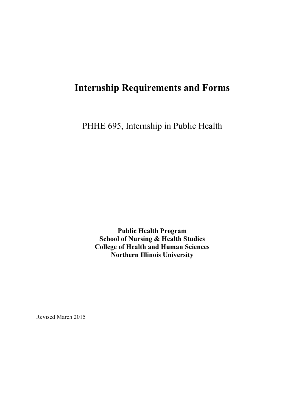 Internship Requirements And Forms