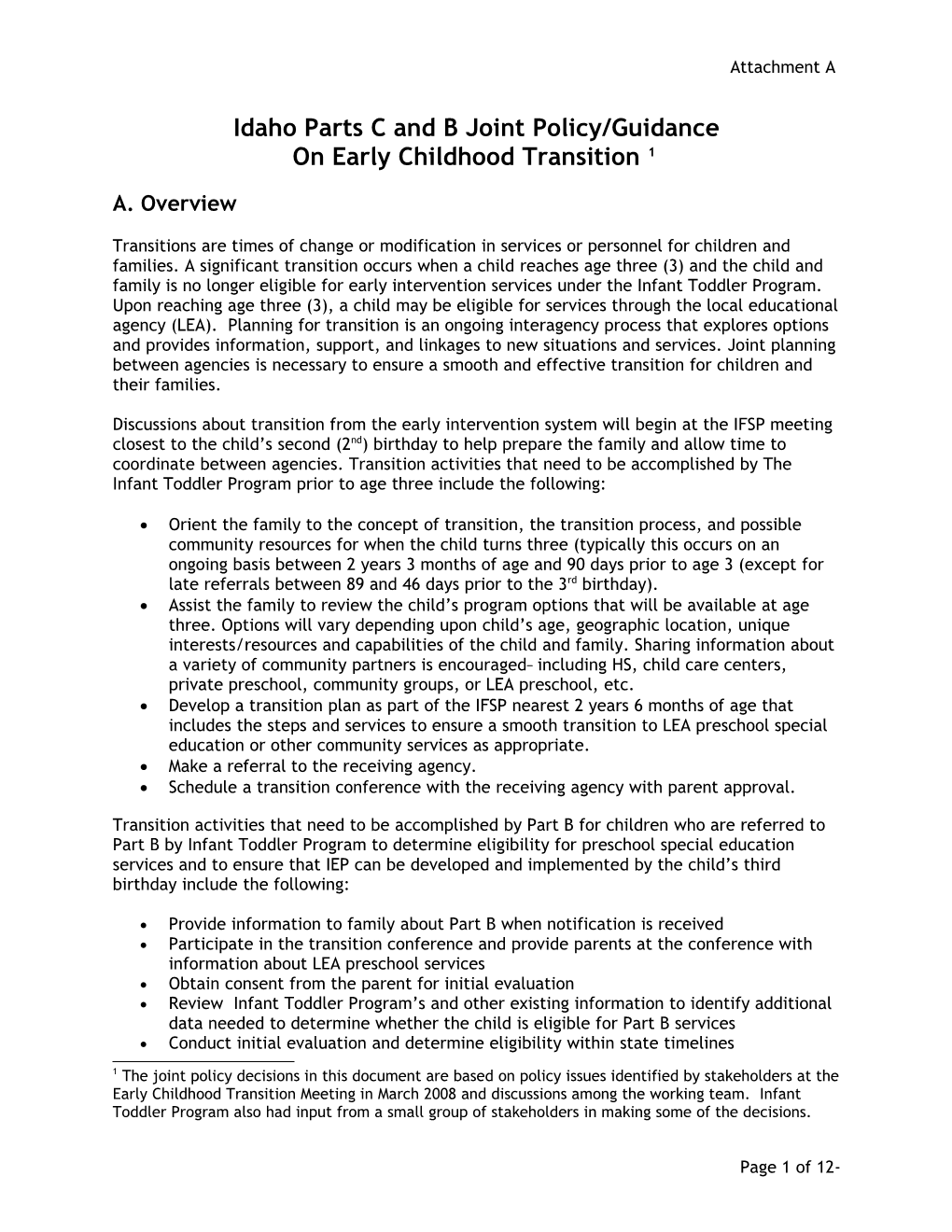 Idaho Parts C and B Joint Policy/Guidance