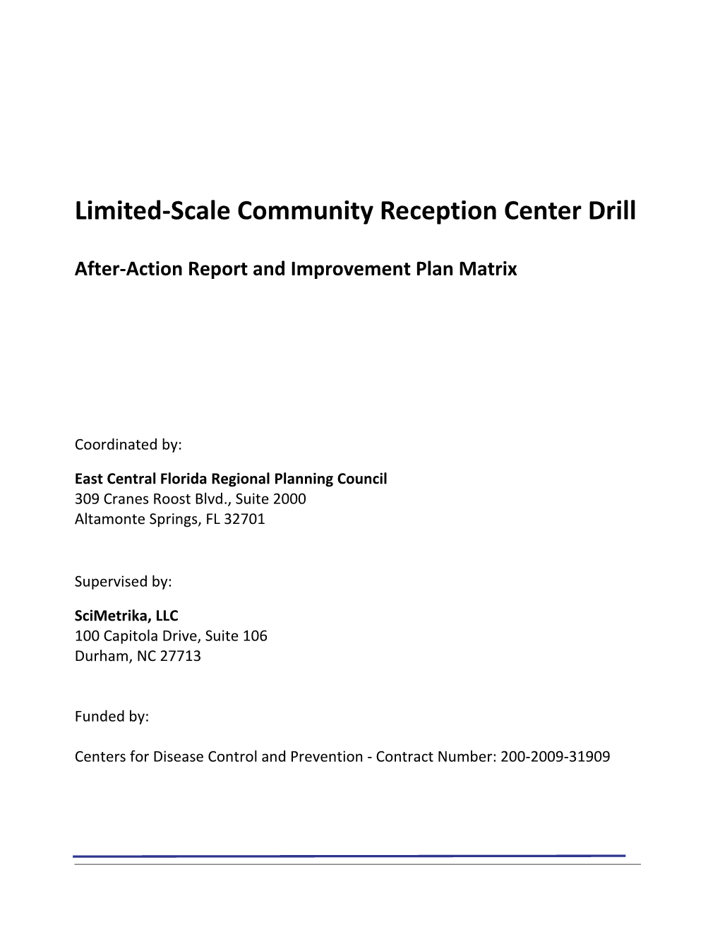 After-Action Report / Improvement Plan East Central Florida Regional Planning Council