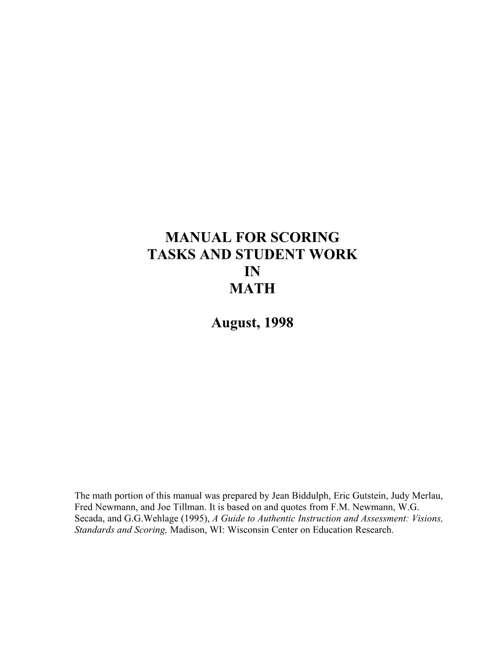 Tasks Scoring Manual