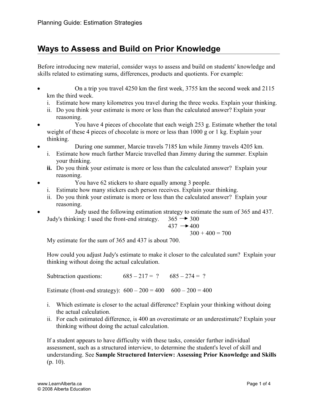 Ways to Assess and Build on Prior Knowledge
