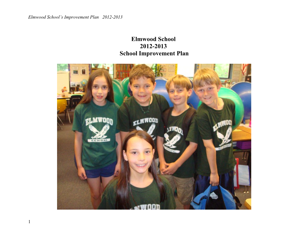 Elmwood School S Improvement Plan 2012-2013