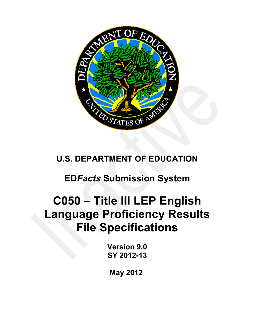 Title III Limited English Proficiency (LEP) English Language Proficiency Results File s1