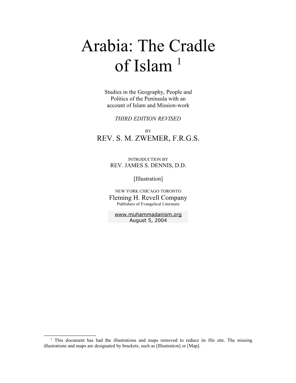 Arabia: the Cradle of Islam