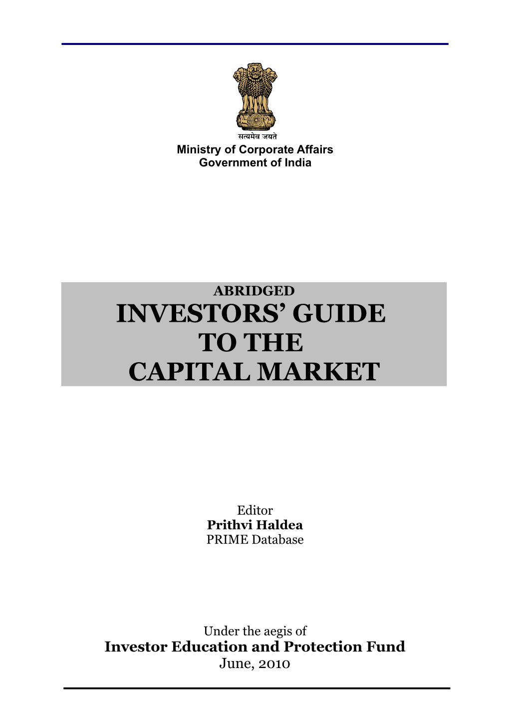 Role of Capital Market*