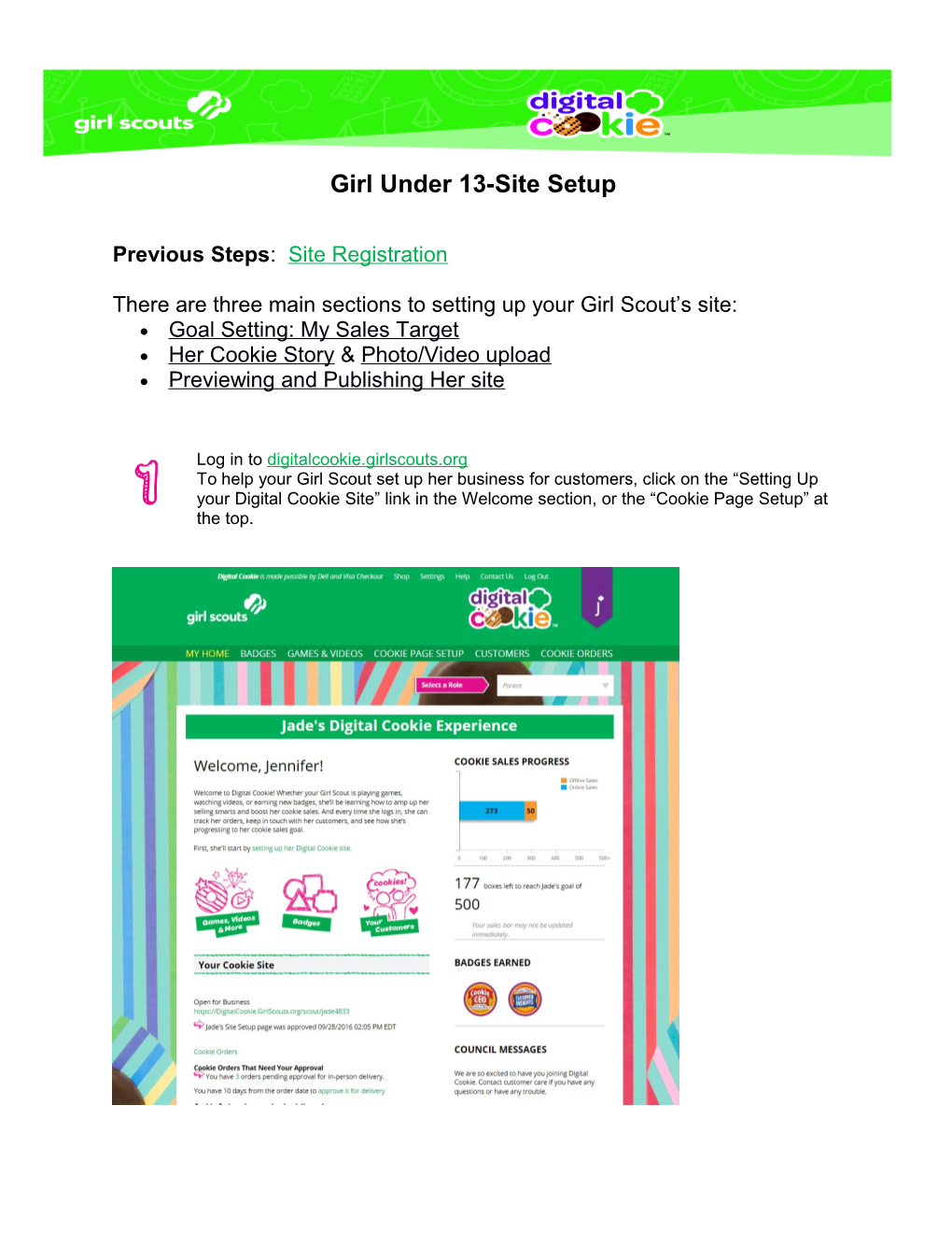 Girl Under 13-Site Setup