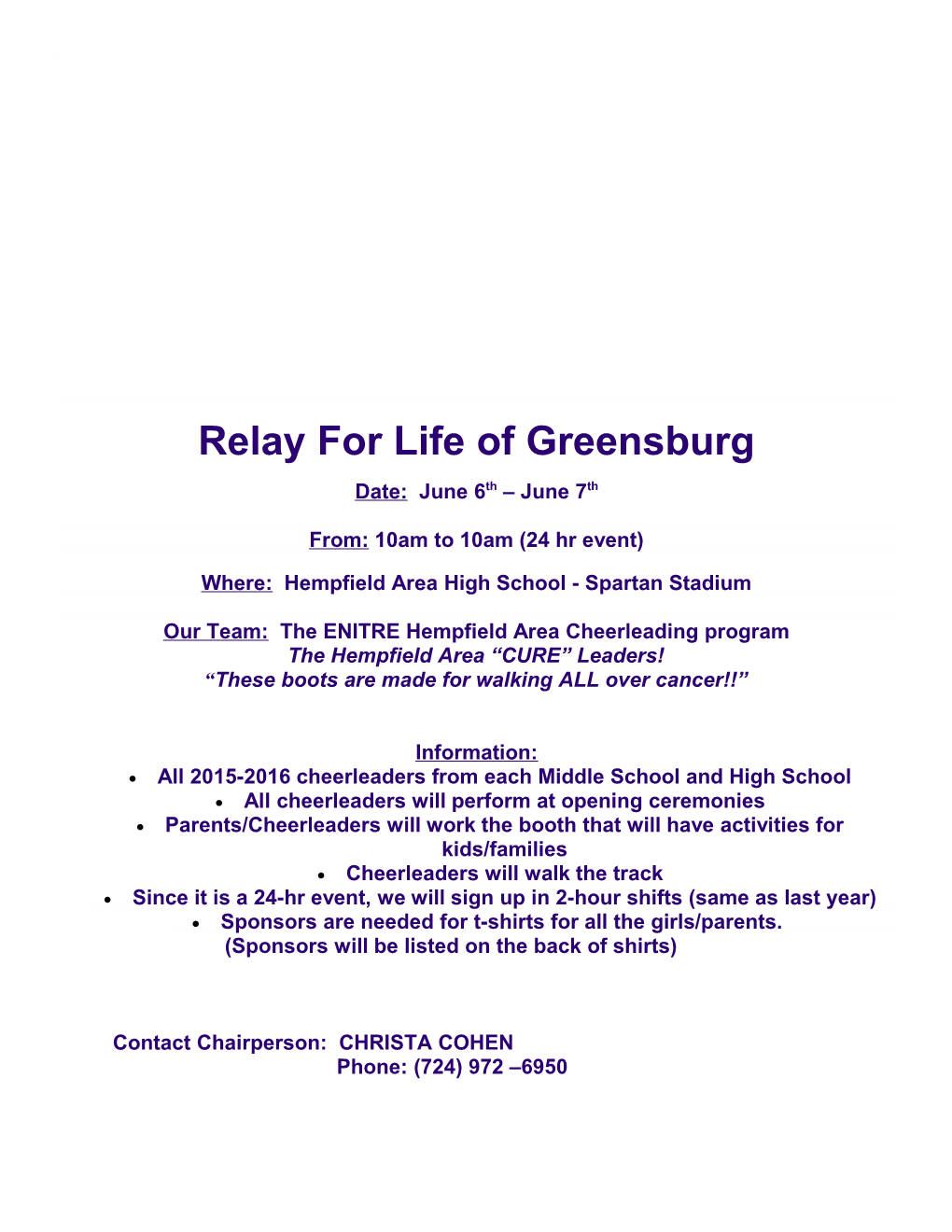 Relay for Life of Greensburg