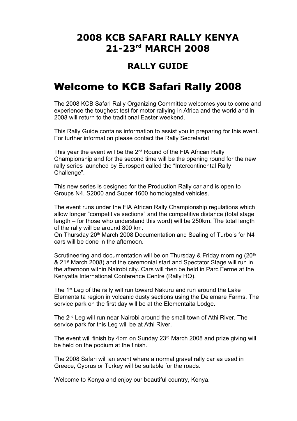 2007 Kcb Safari Rally Kenya