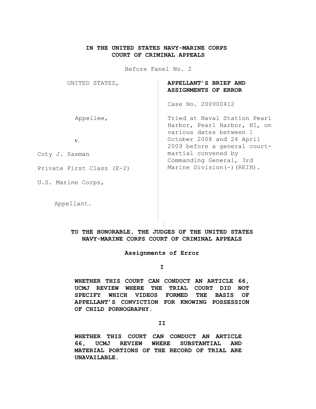 Navy-Marine Corps Court Of Criminal Appeals