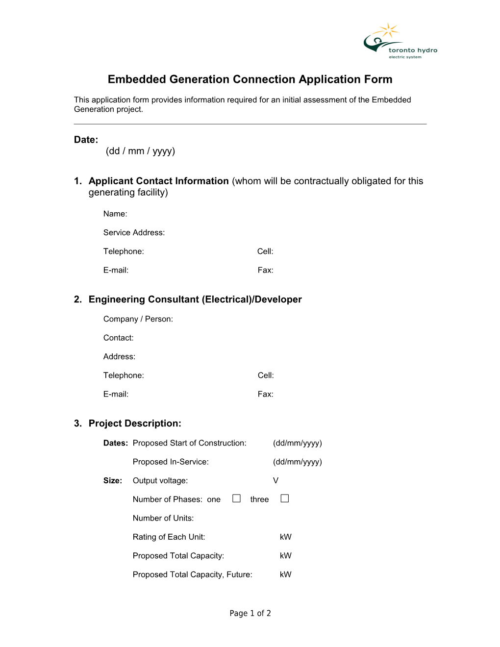 EG Connection Application Form