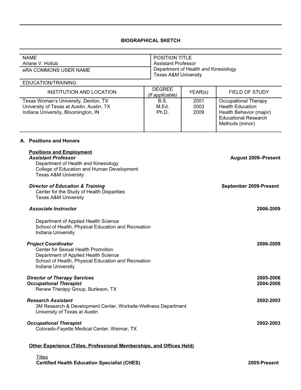 PHS 398 (Rev. 9/04), Biographical Sketch Format Page s7