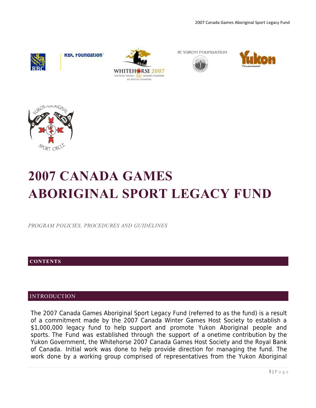 2007Canada Gamesaboriginal Sport Legacyfund