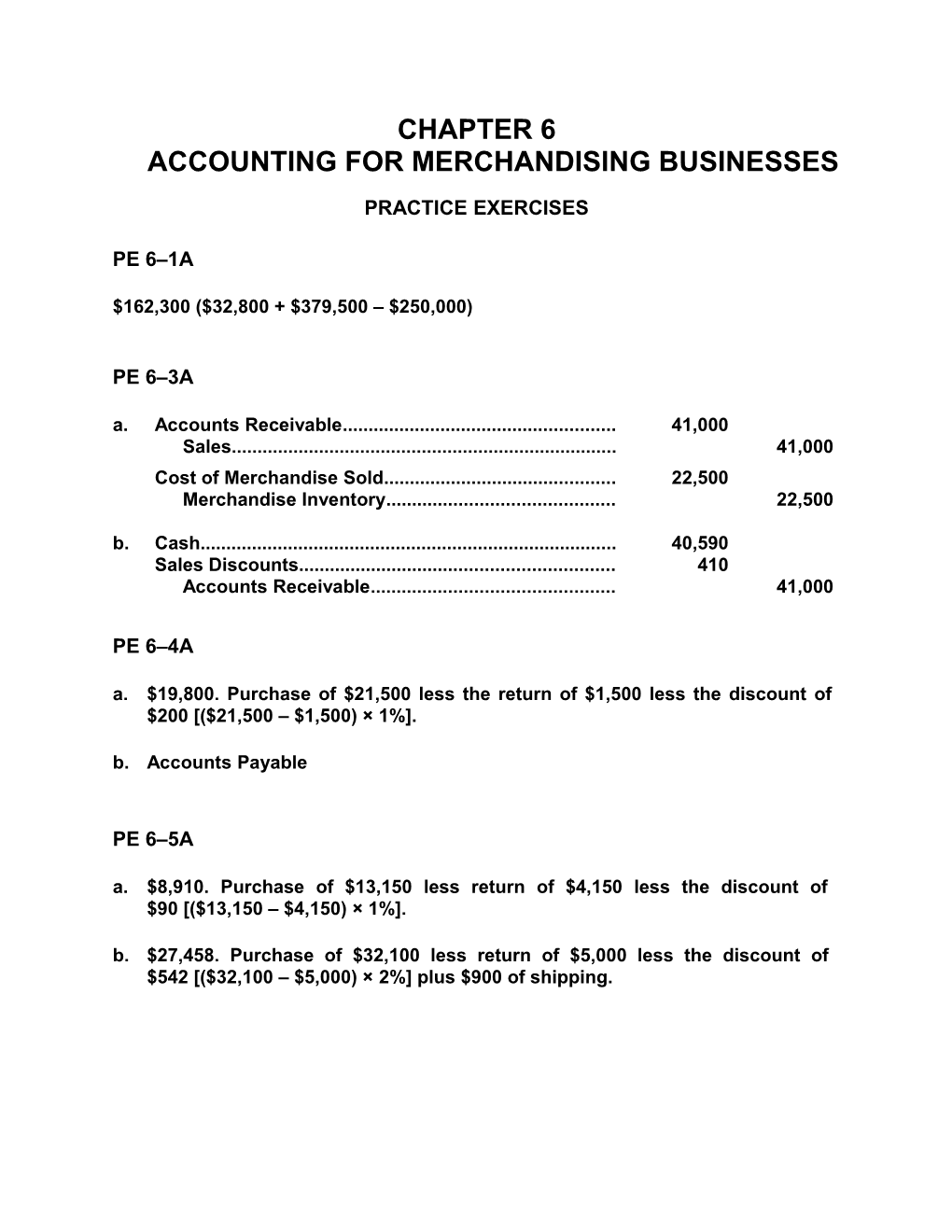 Chapter 6Accounting for Merchandising BUSINESSES