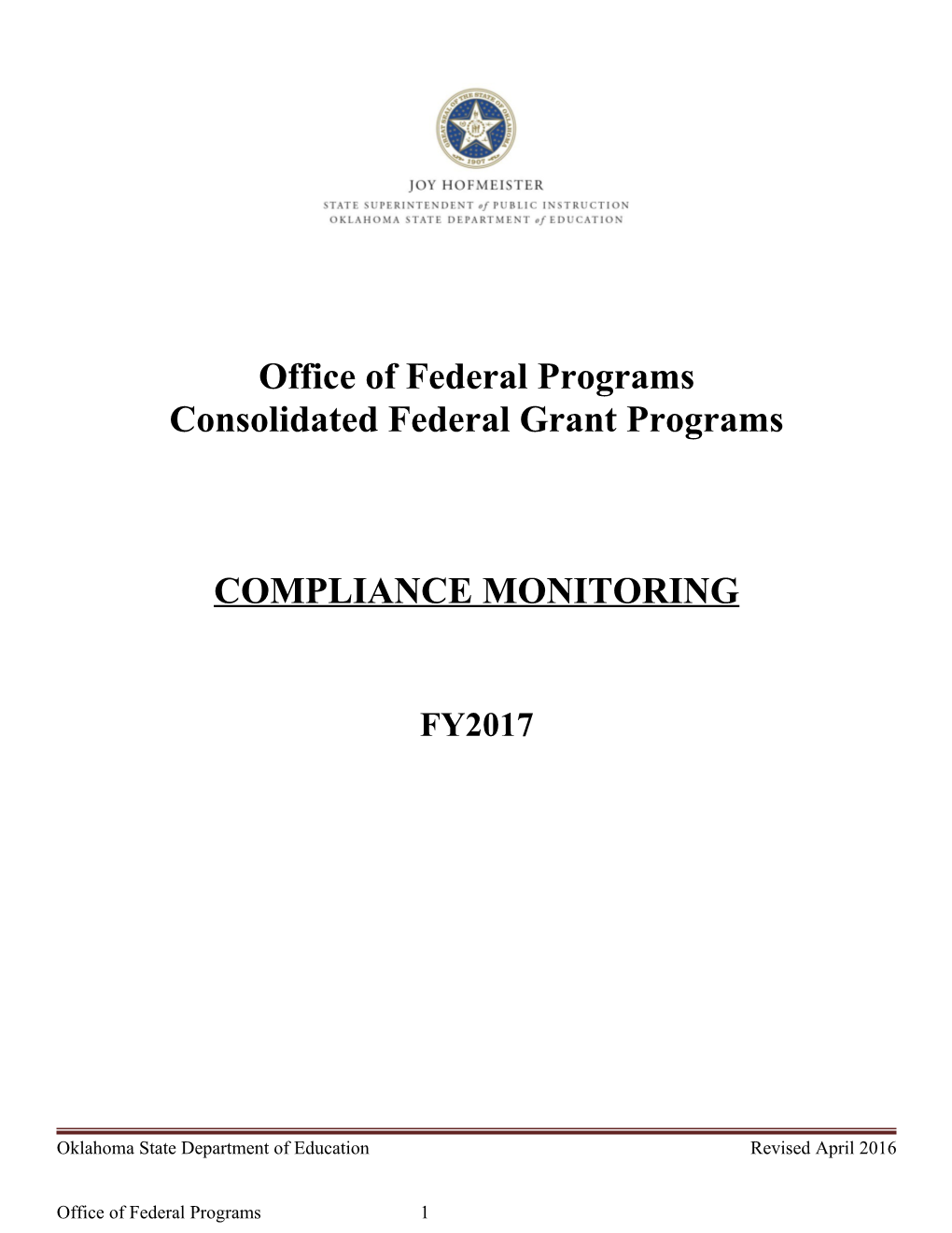 Consolidated Federal Grant Programs