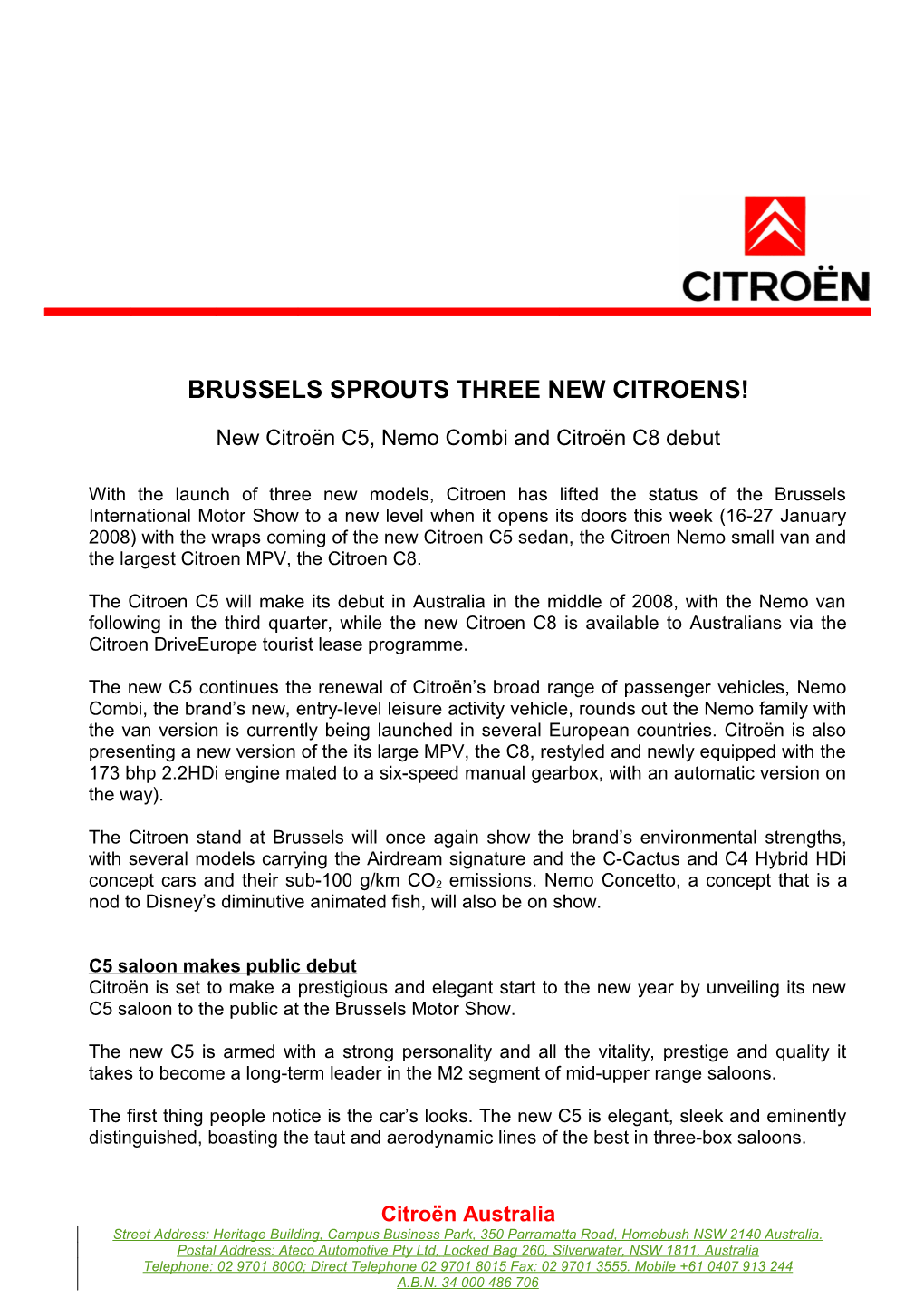 Brussels Sprouts Three New Citroens!