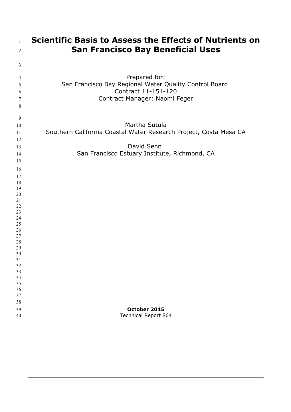 Technical Approach to Develop Nutrient Numeric Endpoints for California Estuaries