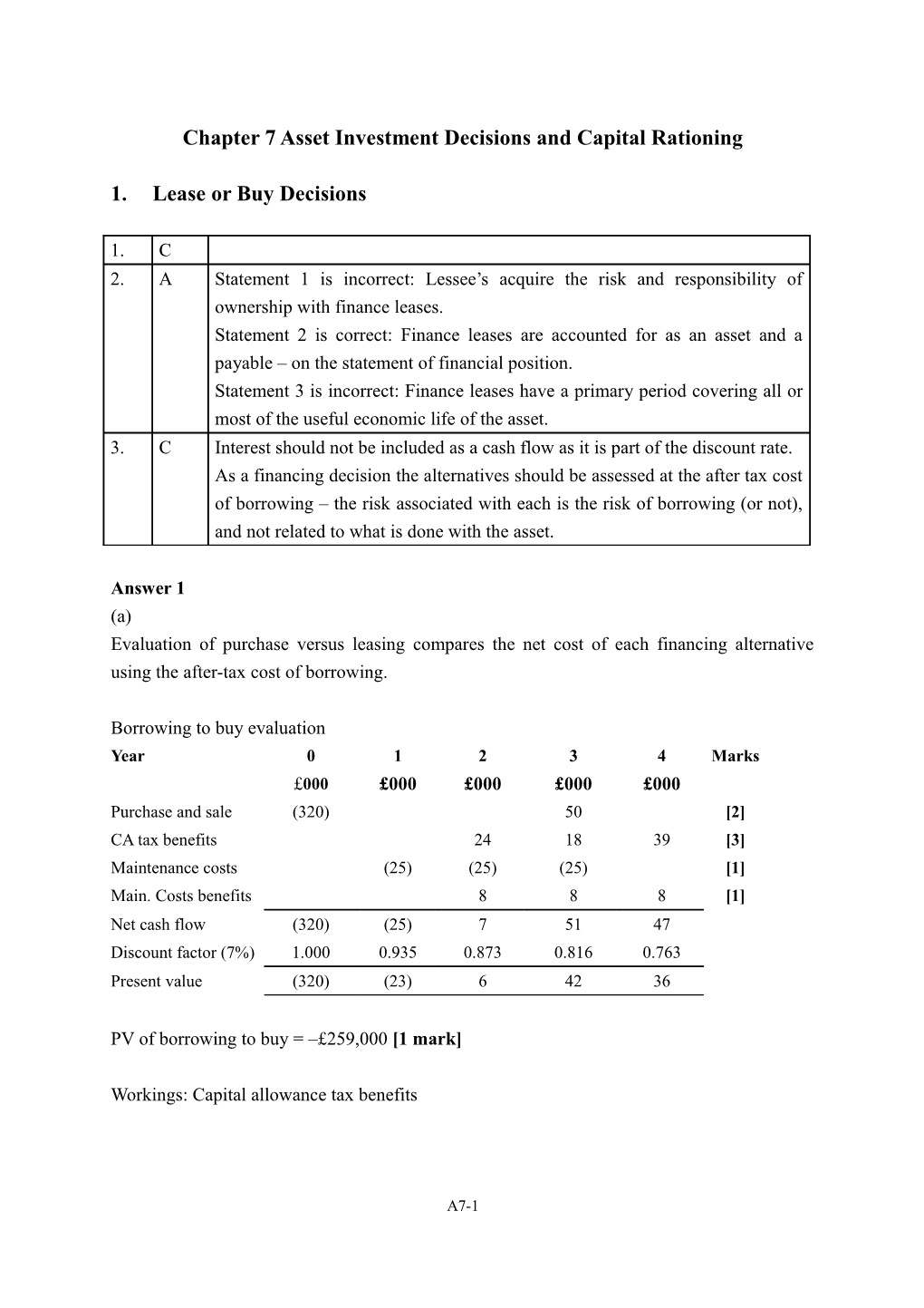 Chapter 6 Asset Investment Decisions and Capital Rationing