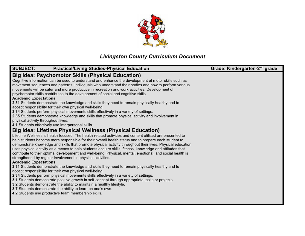 Livingston County Curriculum Document