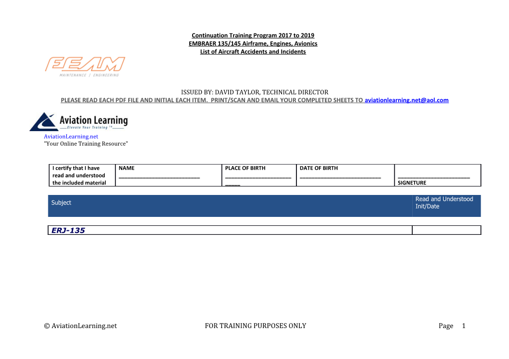 Aviationlearning.Net for TRAINING PURPOSES ONLY Page