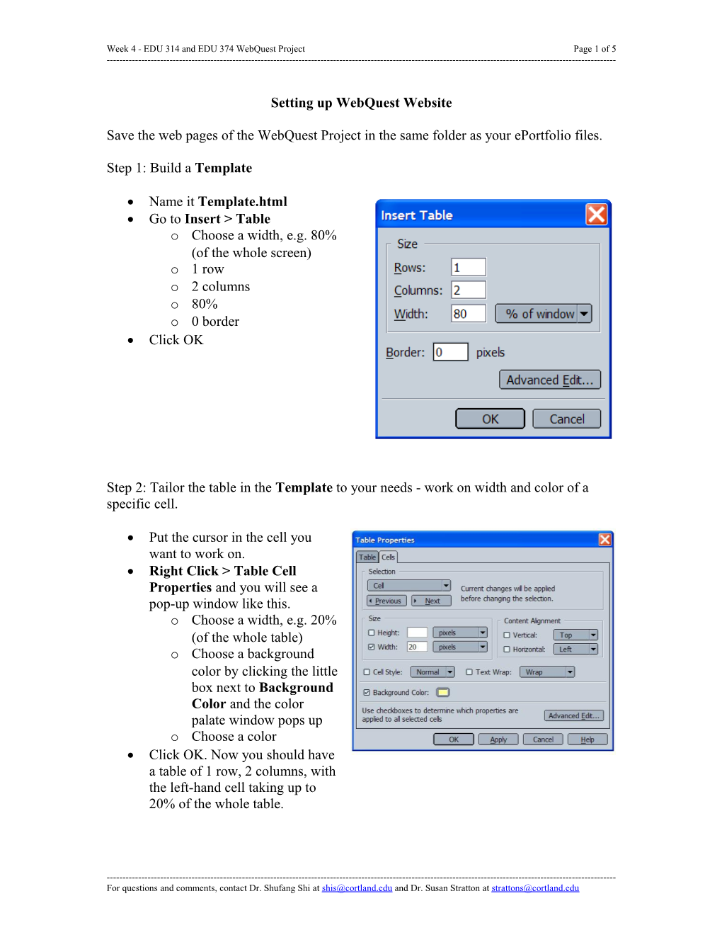 Setting up Webquest Website