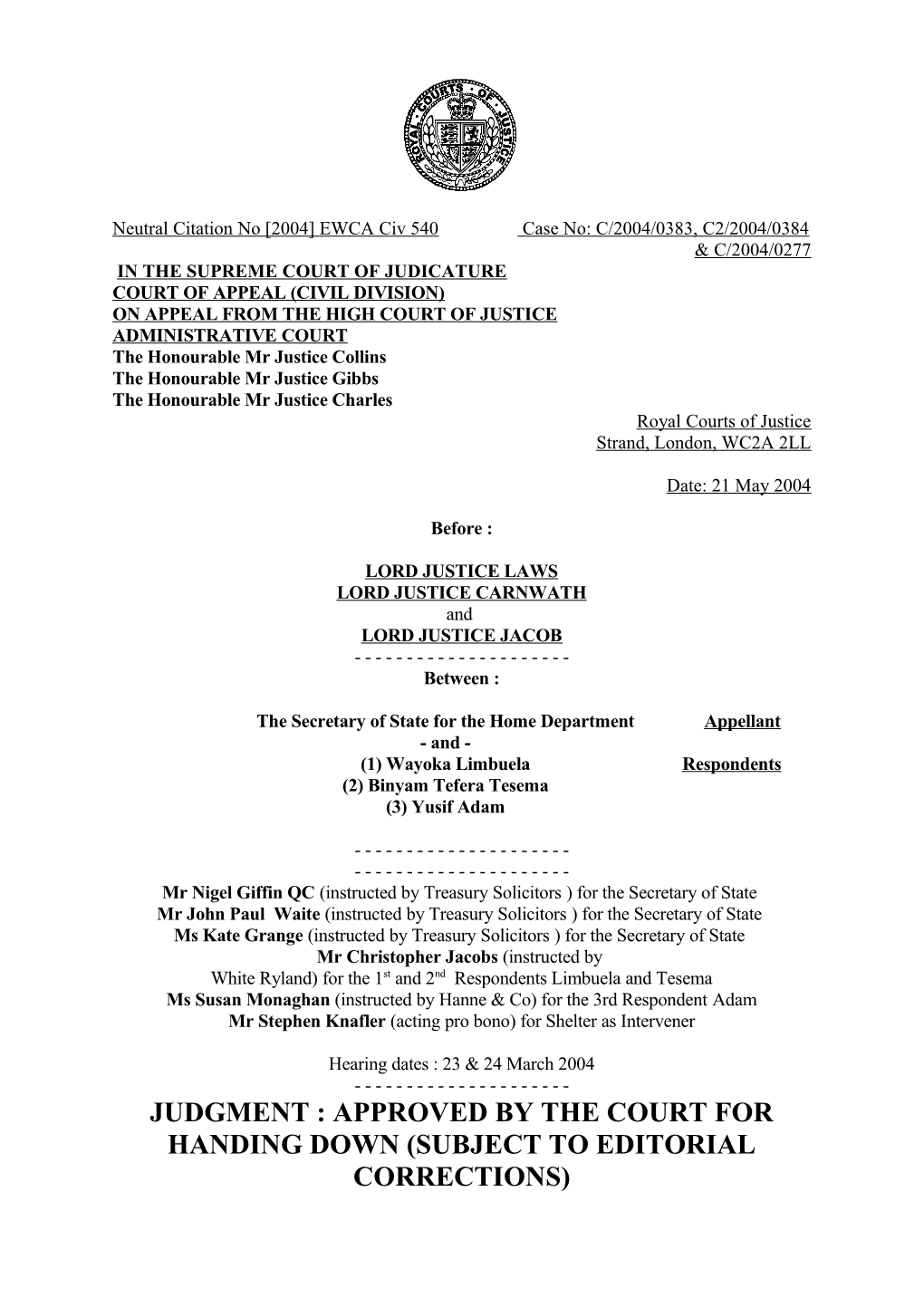 Court of Appeal Judgment Template s9