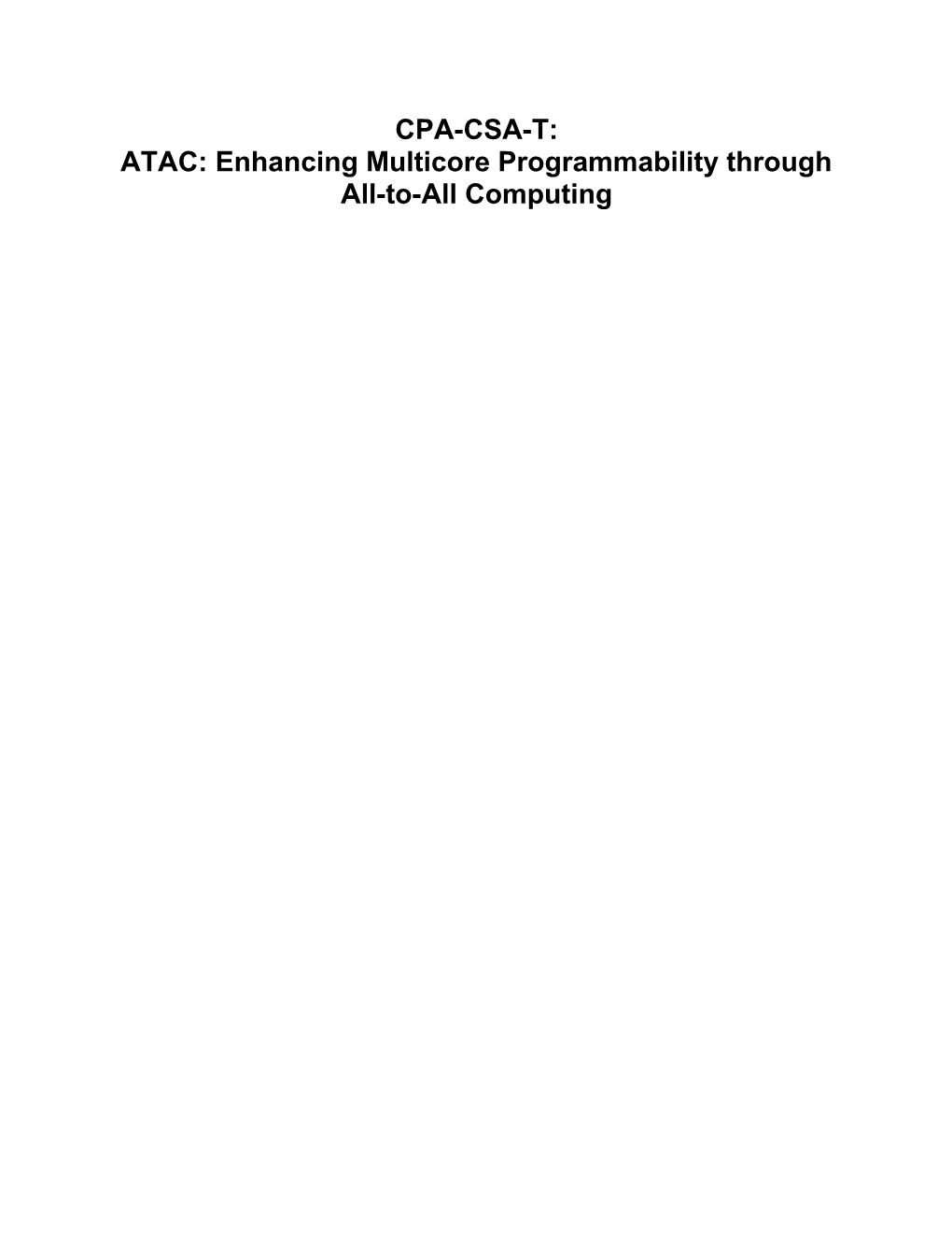 ATAC NSF Proposal Notes